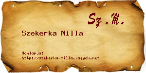 Szekerka Milla névjegykártya